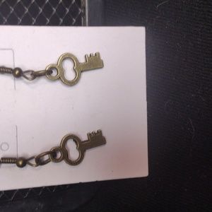 Bronze Skeleton Key Earrings